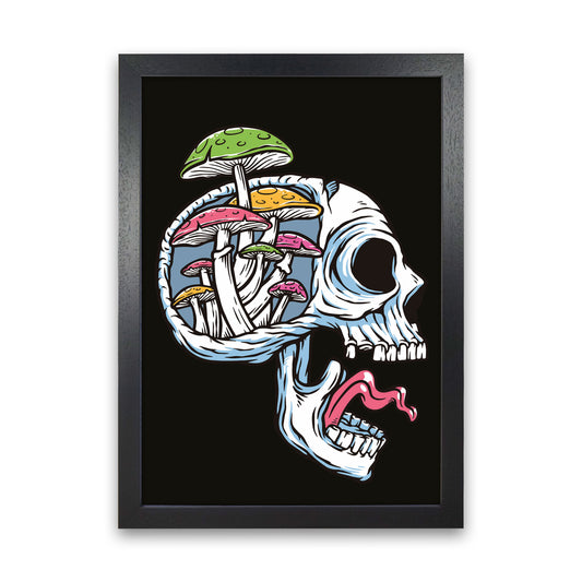 Head Full Of Mushrooms Art Print by Jason Stanley Black Grain