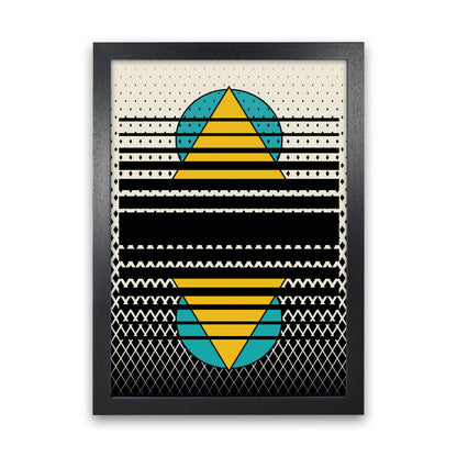 Geometric Suns Pattern Art Print by Jason Stanley Black Grain