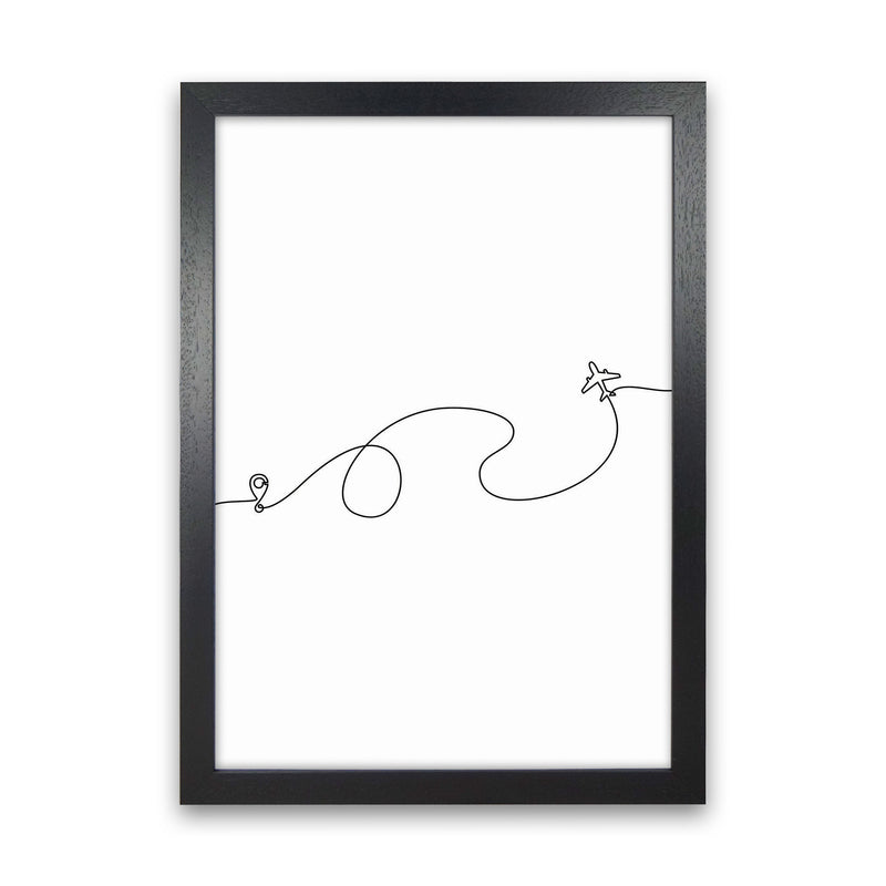Airplane Line Drawing Art Print by Jason Stanley Black Grain