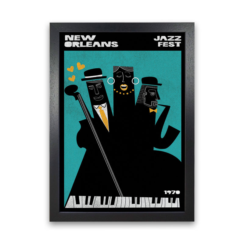 New Orleans Jazz Fest Art Print by Jason Stanley Black Grain