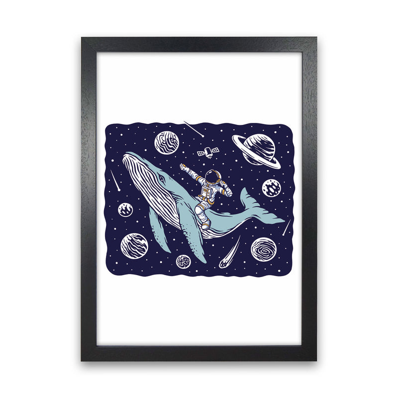 Galactic Whale Rider Art Print by Jason Stanley Black Grain