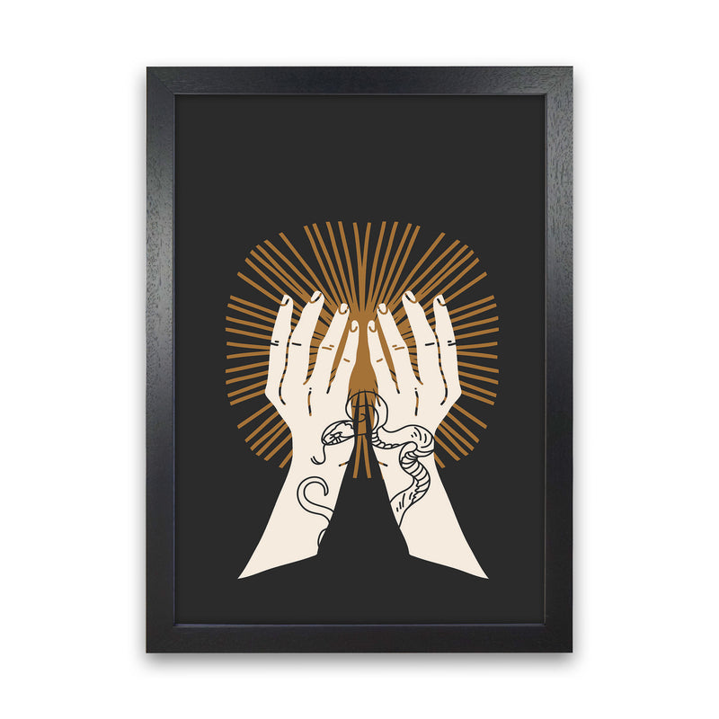 Hand Drawn Spiritual Art Print by Jason Stanley Black Grain
