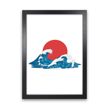 Japenses Wave Sunset Art Print by Jason Stanley Black Grain