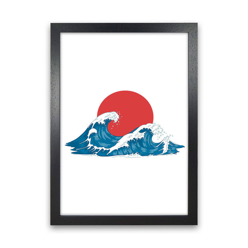 Japenses Wave Sunset Art Print by Jason Stanley Black Grain