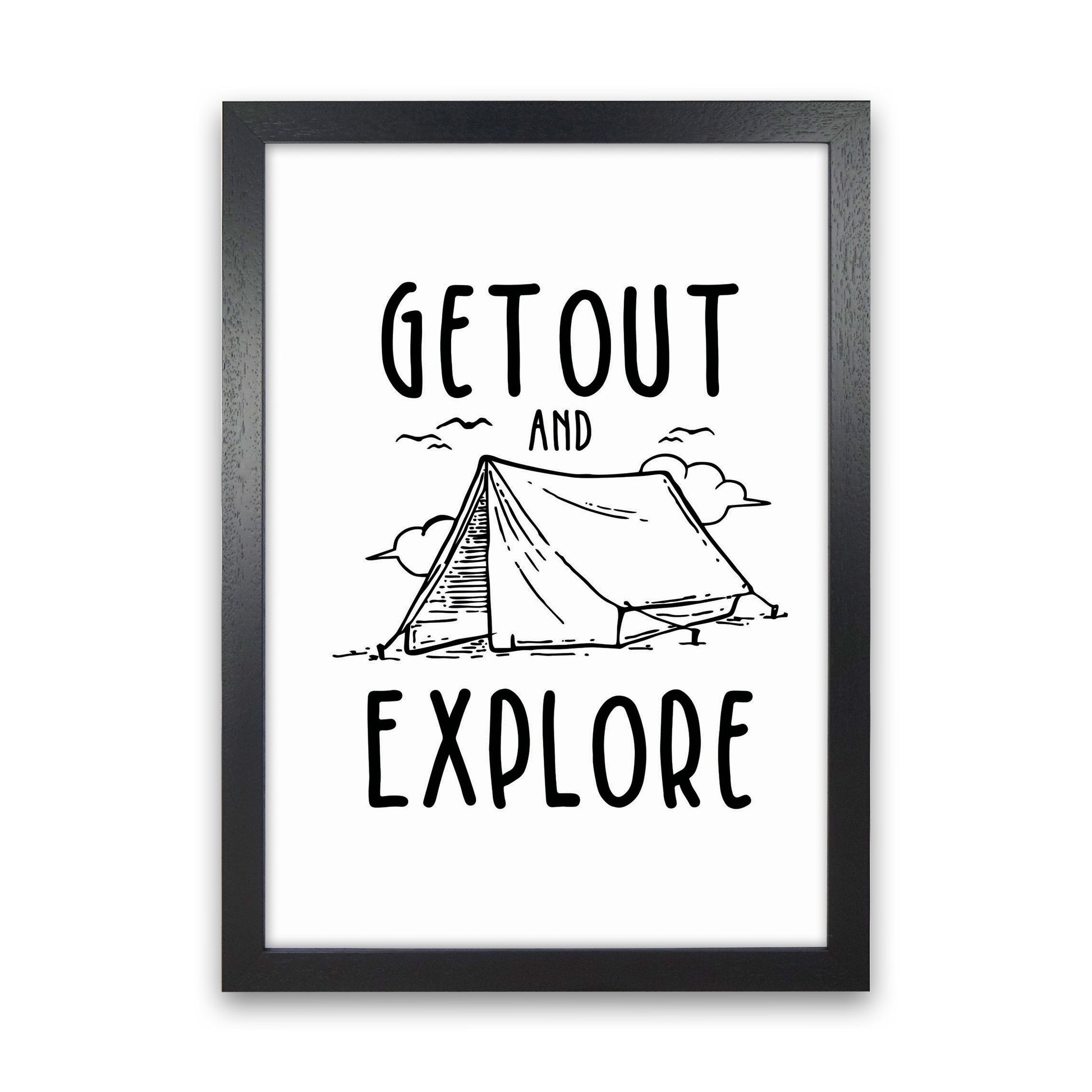 Get Out And Explore Art Print by Jason Stanley Black Grain