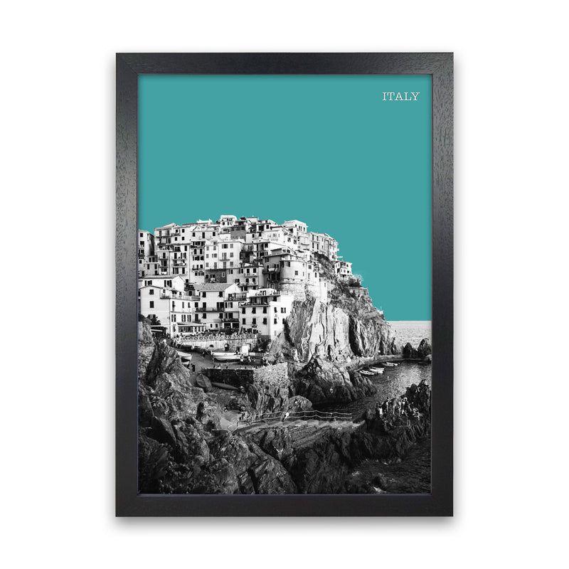 Halftone Italy Blue Art Print by Jason Stanley Black Grain