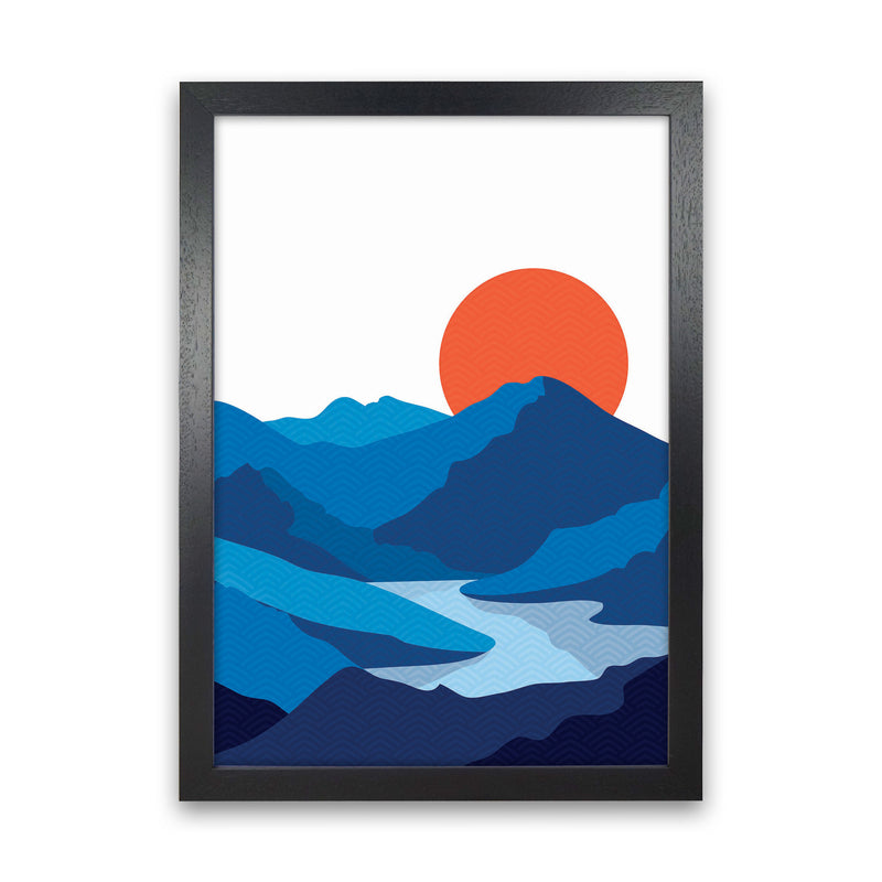 Japanese Mountain Art Print by Jason Stanley Black Grain
