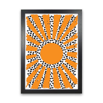 70's Inspired Sun Art Print by Jason Stanley Black Grain