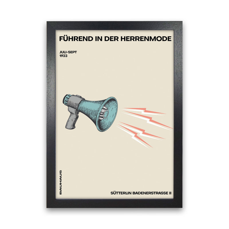 Bauhaus Megaphone Art Print by Jason Stanley Black Grain