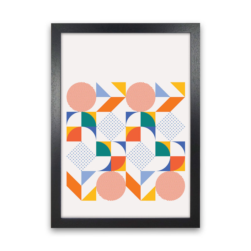 Retro Geometric 3 Art Print by Jason Stanley Black Grain