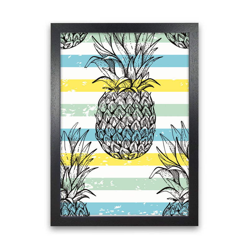 Pineapple Party Art Print by Jason Stanley Black Grain