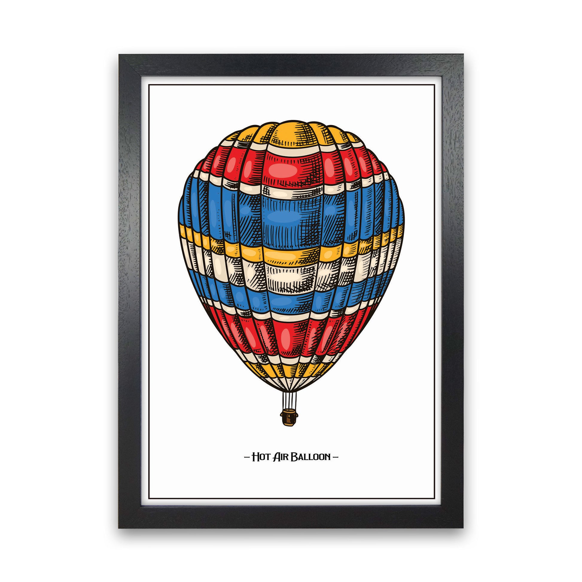 Hot Air Balloon Art Print by Jason Stanley Black Grain