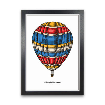 Hot Air Balloon Art Print by Jason Stanley Black Grain