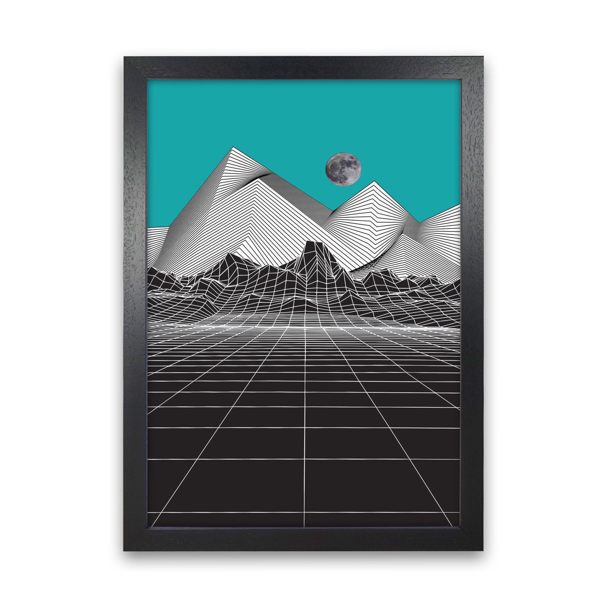 Moon Rise Blue Art Print by Jason Stanley Black Grain