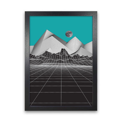 Moon Rise Blue Art Print by Jason Stanley Black Grain