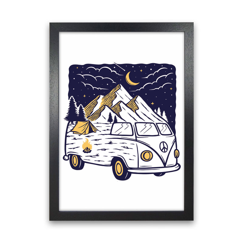 Camping Is Fun Art Print by Jason Stanley Black Grain