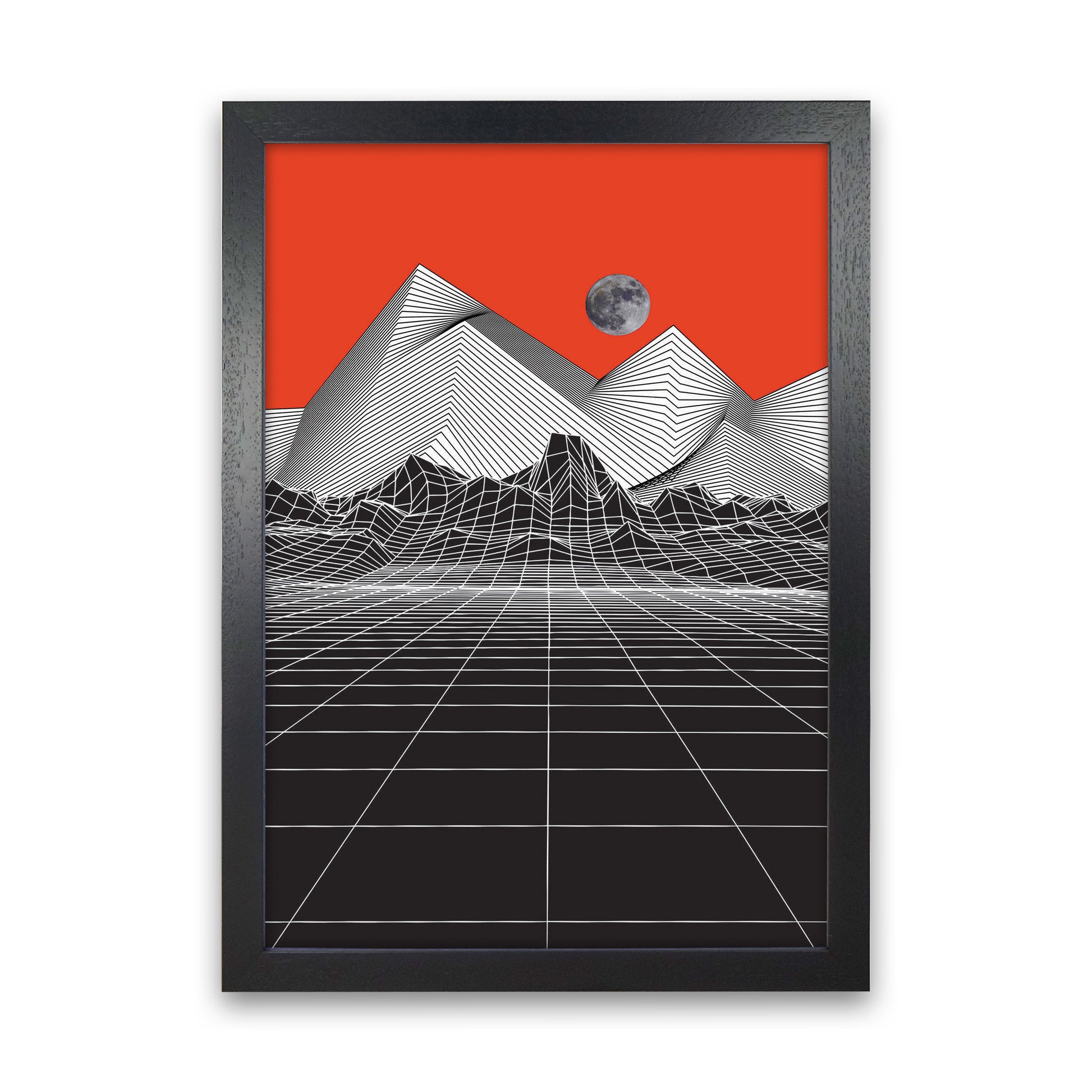 Moon Rise Red Art Print by Jason Stanley Black Grain