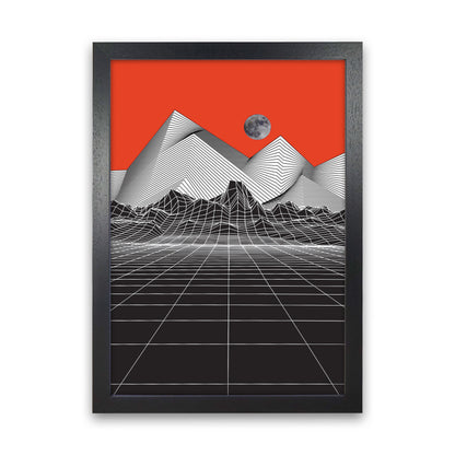 Moon Rise Red Art Print by Jason Stanley Black Grain