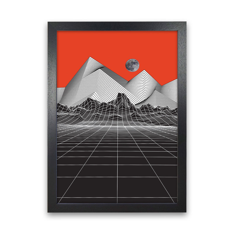 Moon Rise Red Art Print by Jason Stanley Black Grain