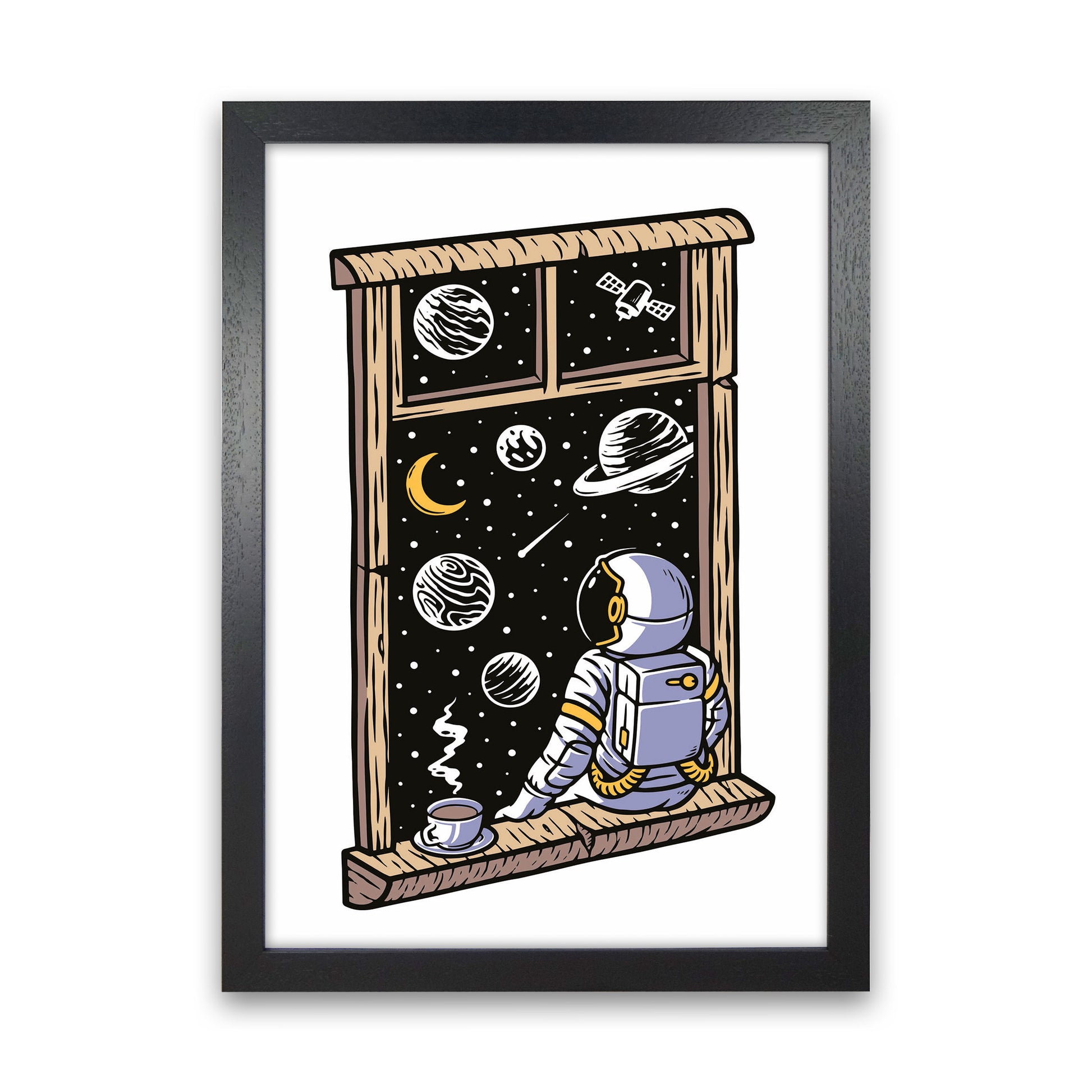 Planet Views Art Print by Jason Stanley Black Grain
