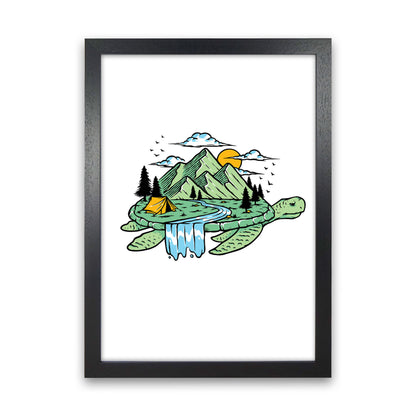 Turtle Power Art Print by Jason Stanley Black Grain