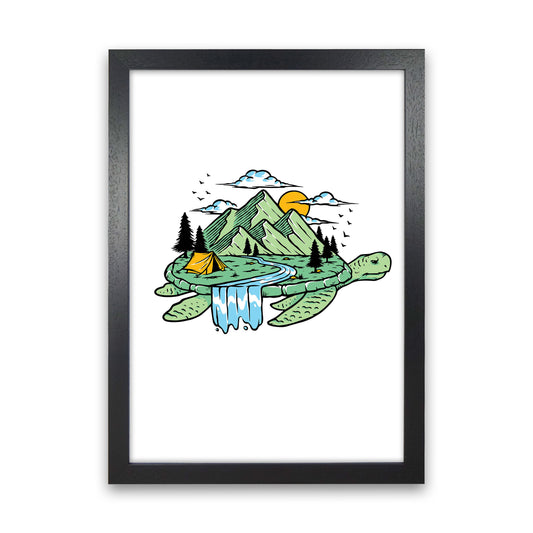 Turtle Power Art Print by Jason Stanley Black Grain