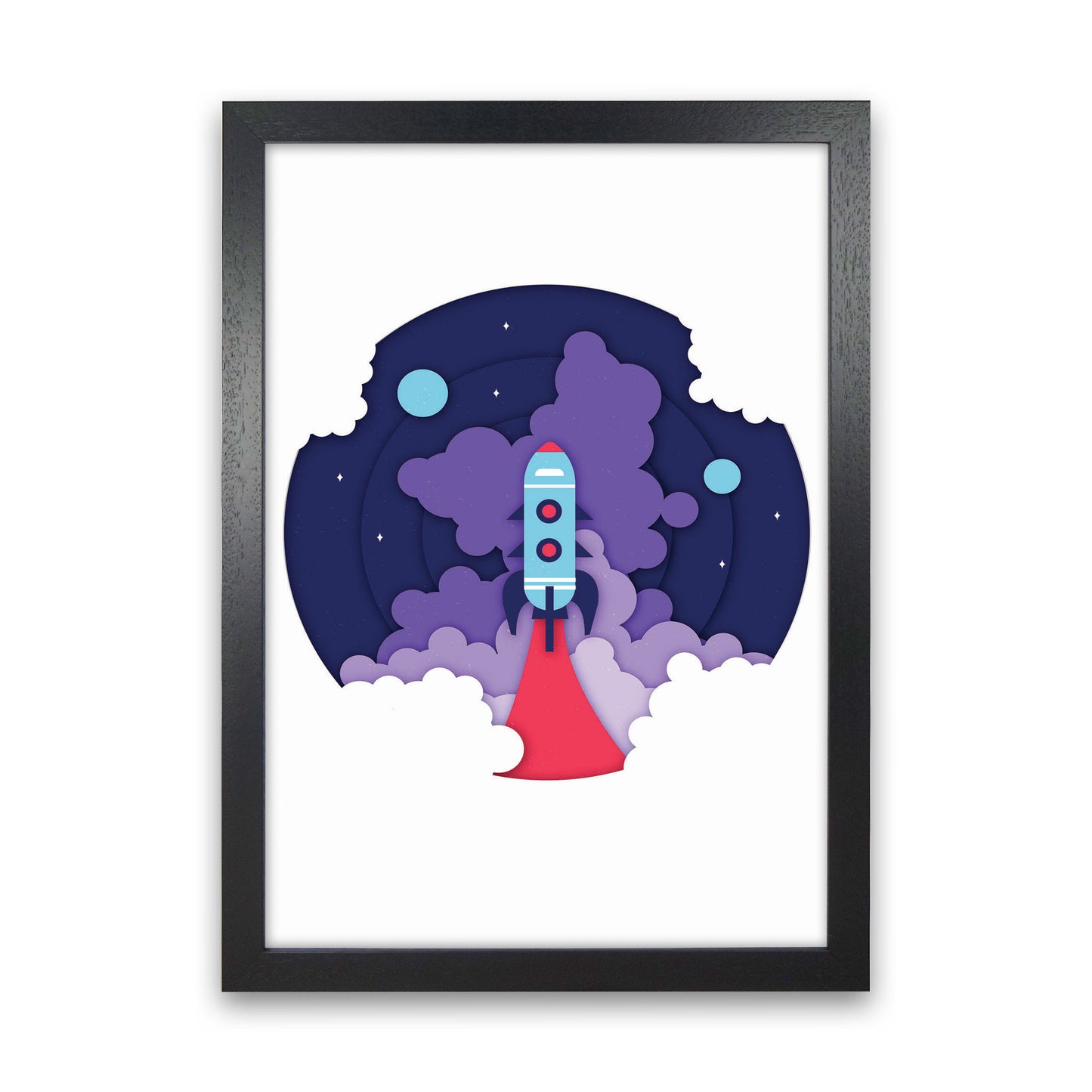 To The Moon Art Print by Jason Stanley Black Grain