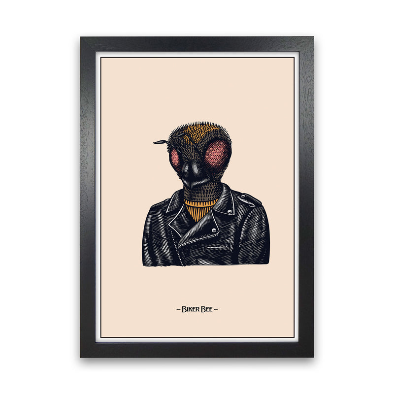 Biker Bee Art Print by Jason Stanley Black Grain