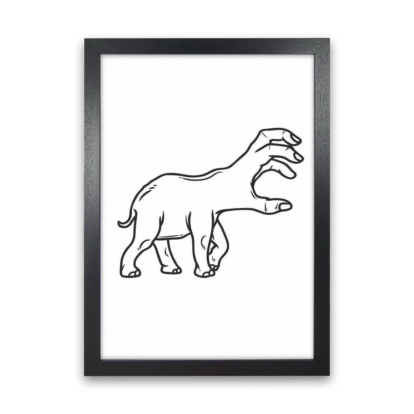 Hand-Head Art Print by Jason Stanley Black Grain