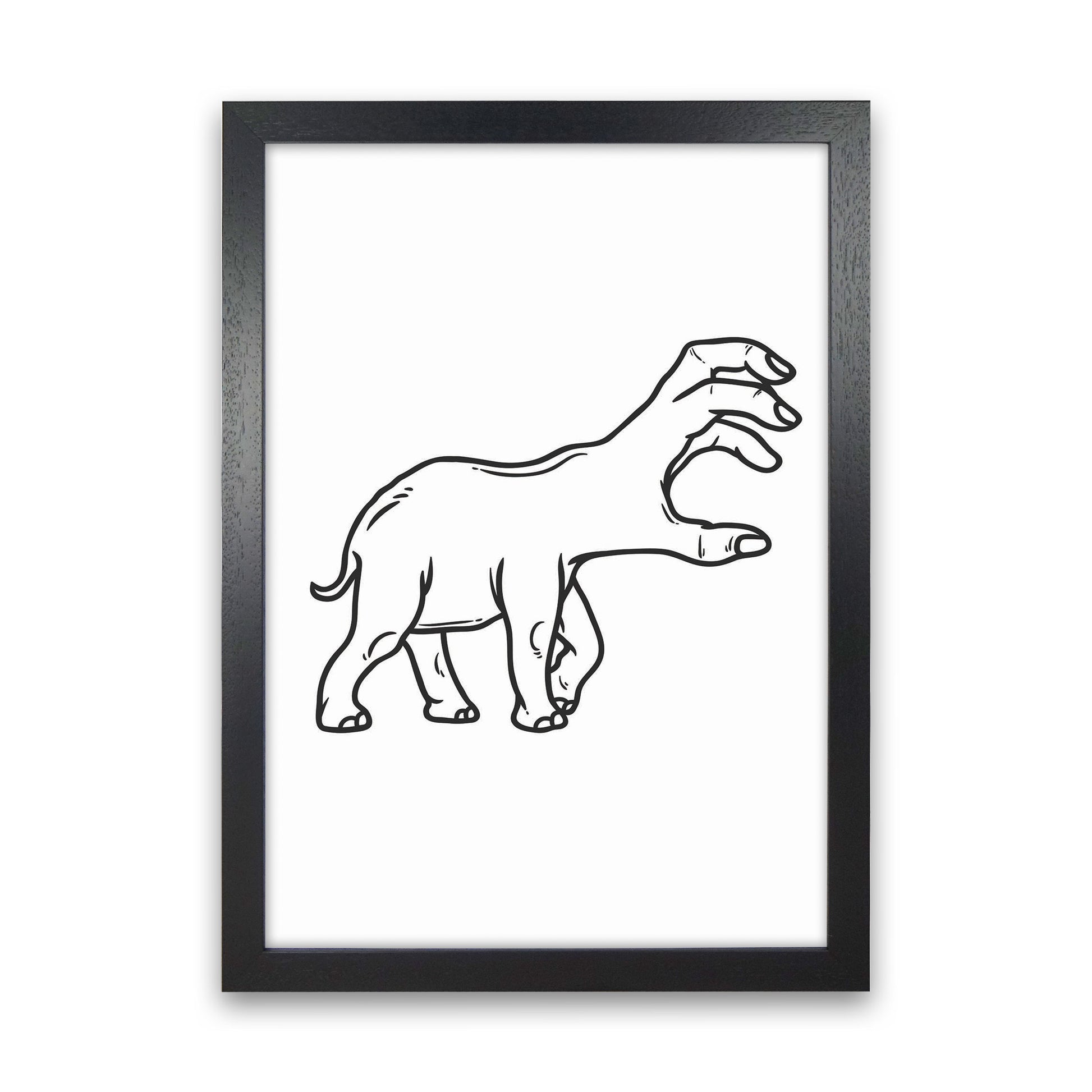 Hand-Head Art Print by Jason Stanley Black Grain