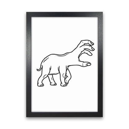 Hand-Head Art Print by Jason Stanley Black Grain