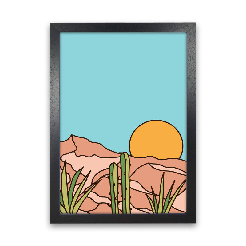 Minimal Desert Sunset Art Print by Jason Stanley Black Grain