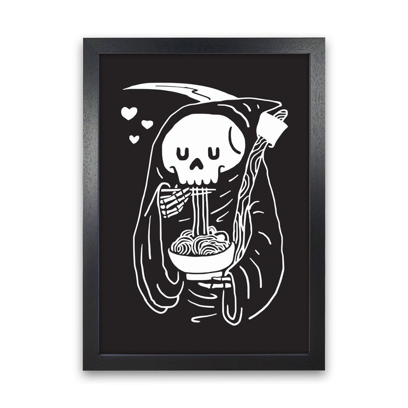But First...Noodles Art Print by Jason Stanley Black Grain