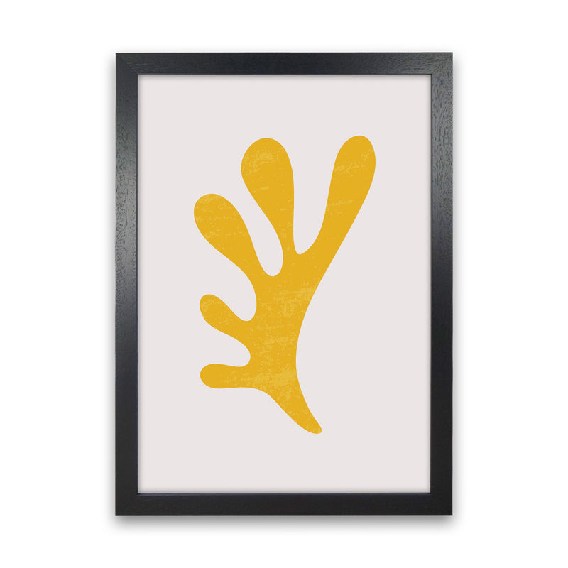 Abstract Yellow Algae Art Print by Jason Stanley Black Grain