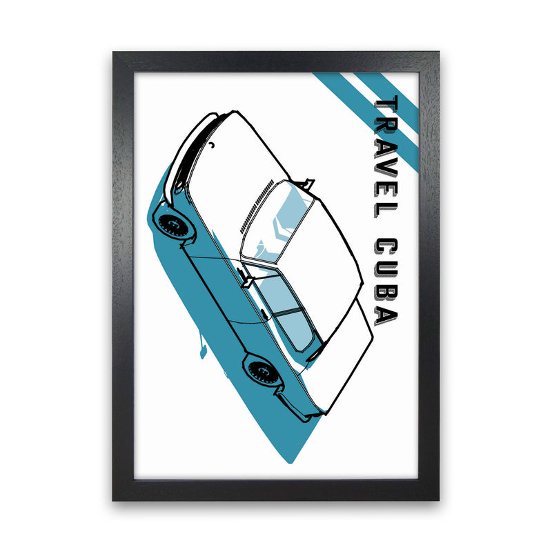 Travel Cuba Blue Art Print by Jason Stanley Black Grain