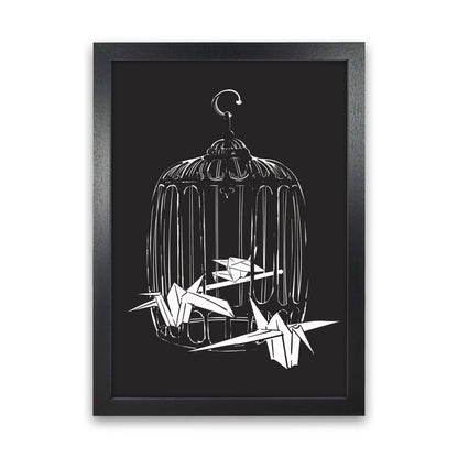 Origami Birds Art Print by Jason Stanley Black Grain