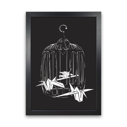 Origami Birds Art Print by Jason Stanley Black Grain