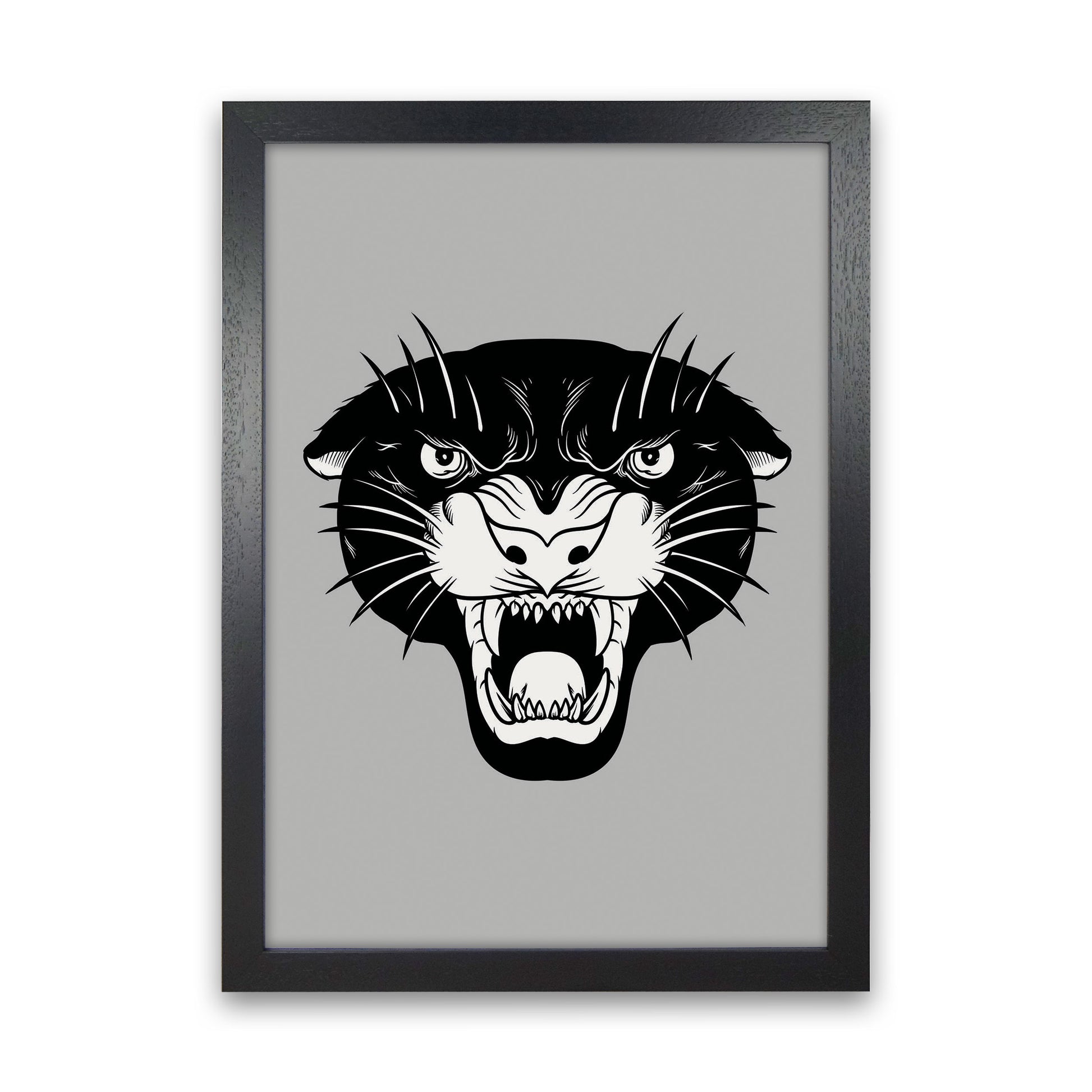 Vintage Panther Art Print by Jason Stanley Black Grain