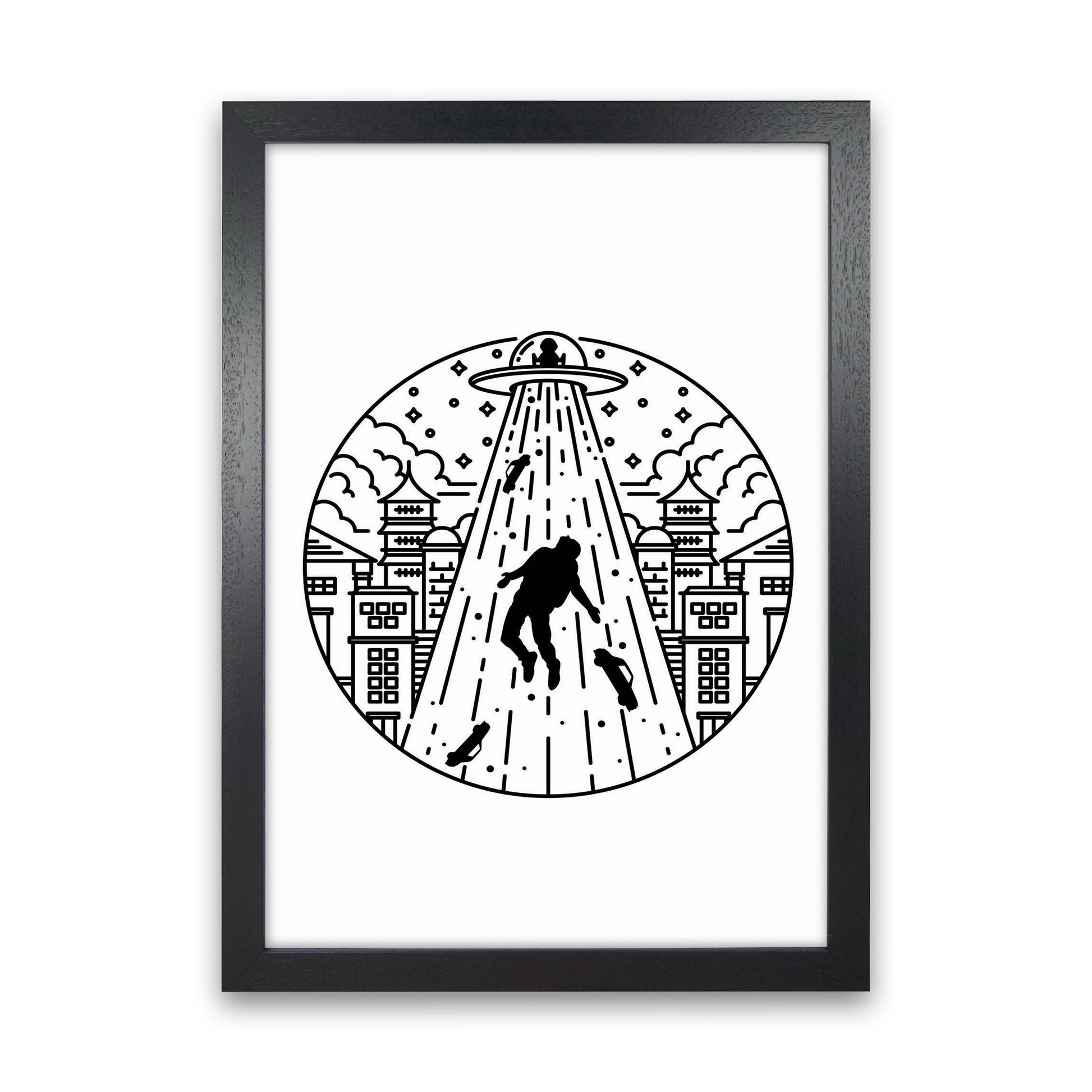 Alien Invasion Art Print by Jason Stanley Black Grain