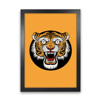 Vintage Tiger Art Print by Jason Stanley Black Grain
