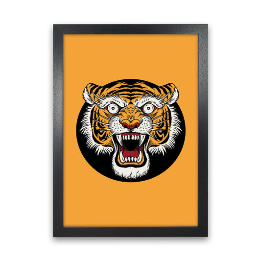 Vintage Tiger Art Print by Jason Stanley Black Grain