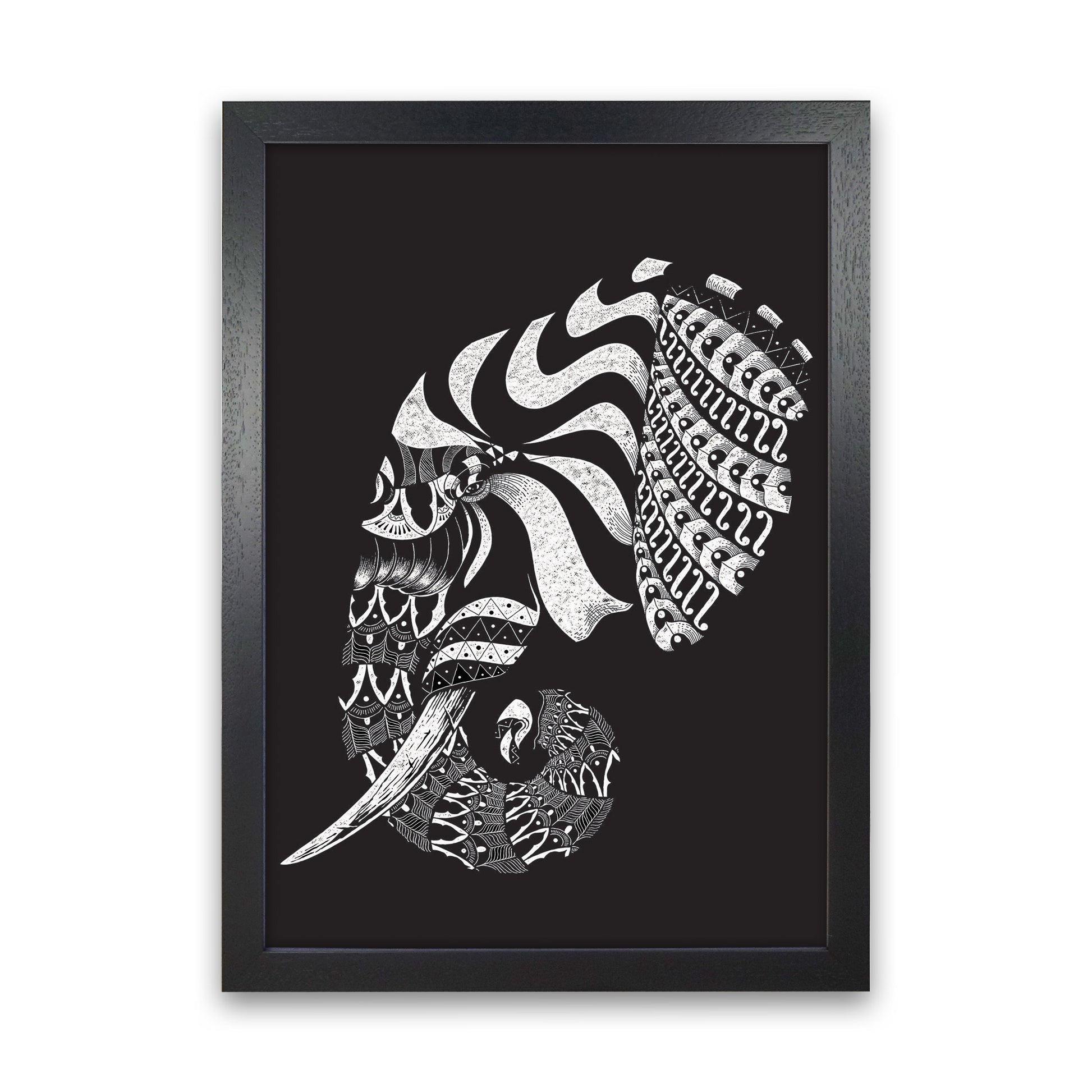 Ornate Elephant II Art Print by Jason Stanley Black Grain