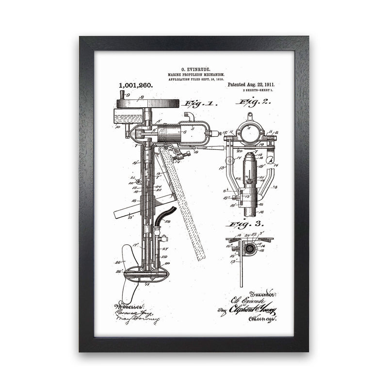 Outboard Boat Propeller Patent Art Print by Jason Stanley Black Grain