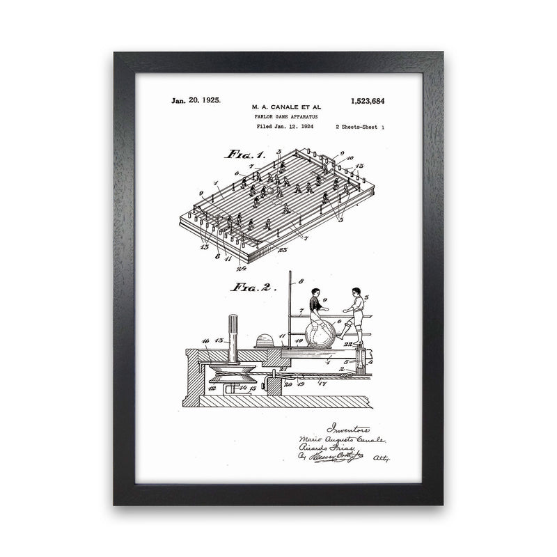Vintage Foos Ball Table Patent Art Print by Jason Stanley Black Grain