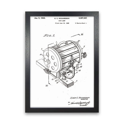 Cinema Spot Light Patent Art Print by Jason Stanley Black Grain