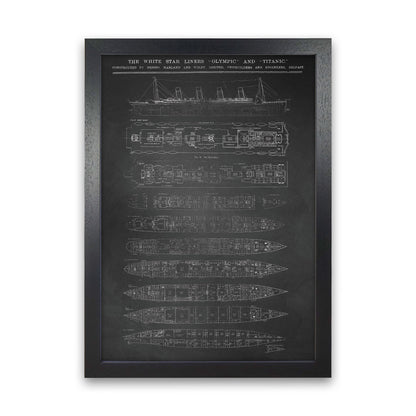 Titanic Patent- Chalkboard Art Print by Jason Stanley Black Grain