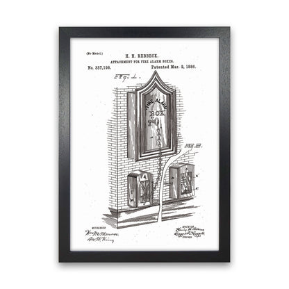 Fire Alarm Box Patent Art Print by Jason Stanley Black Grain
