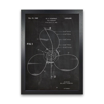 Boat Propeller Patent Art Print by Jason Stanley Black Grain