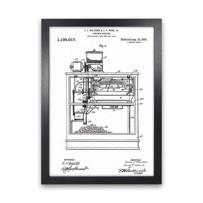 Popcorn Machine Patent Art Print by Jason Stanley Black Grain