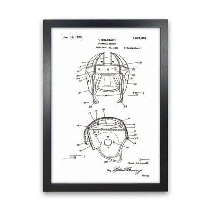 Football Helmet Patent Art Print by Jason Stanley Black Grain